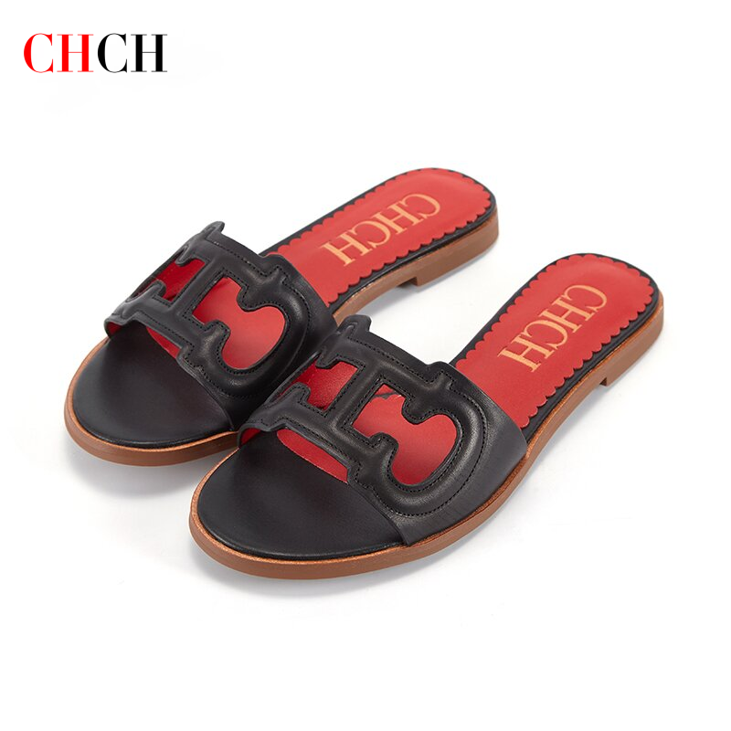 Home Office 2024 - CHCH Women's Slippers 2024 Simple Black
