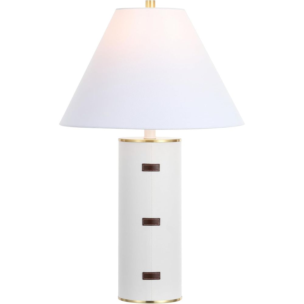 Home Office Living Room - 27-inch LED Table Lamp - White/Brown/Brass
