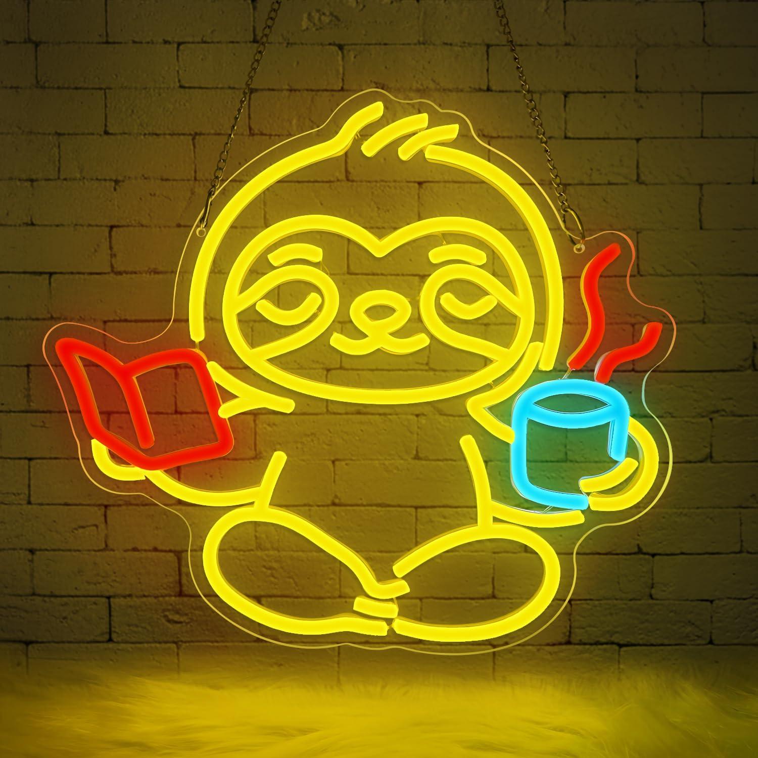 Home Office Living Room - Sloth Neon Sign USB Dimmable LED