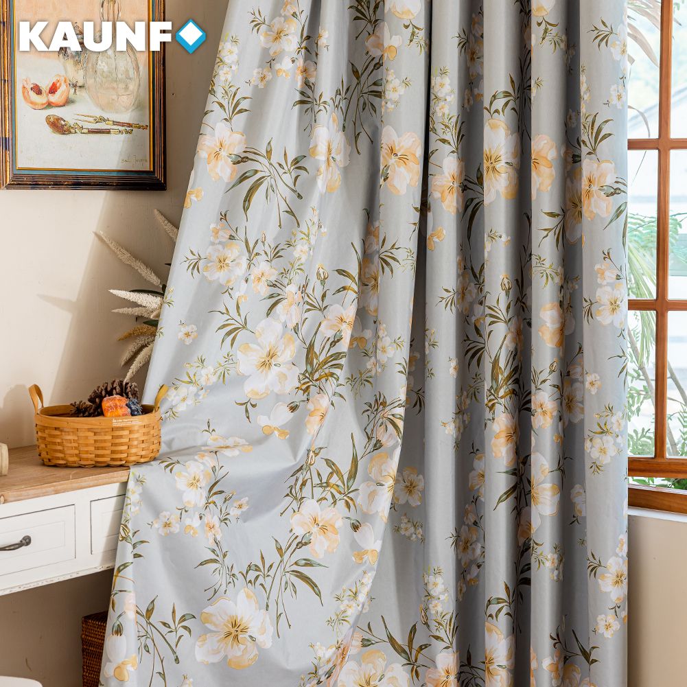 Home Office For - KAUNFO Romantic Village Floral Printed Window