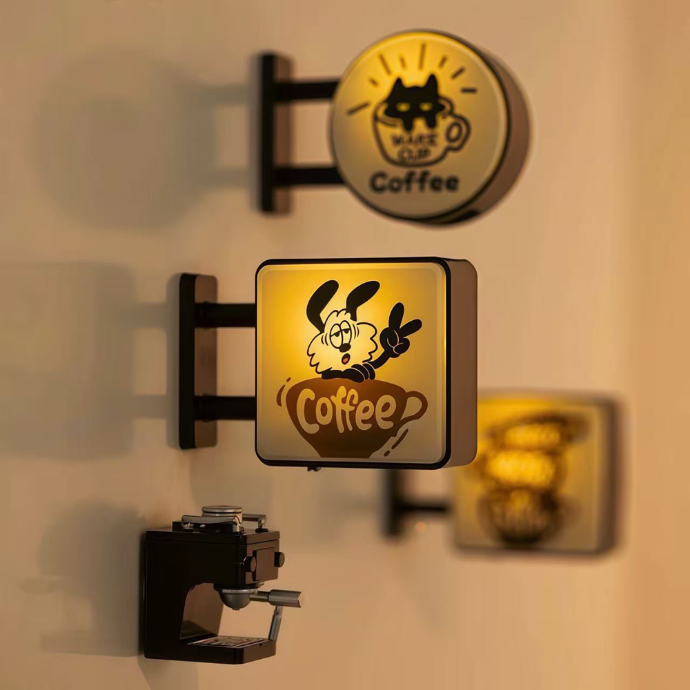Letter Tray Desk - American Coffee Shop Illuminated Refrigerator Magnetic