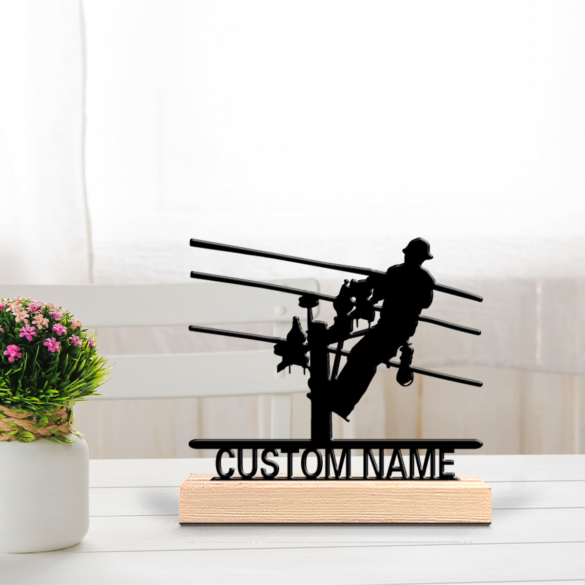 Home Office Living Room - 1pc Stylish Personalized Custom Electrician Metal