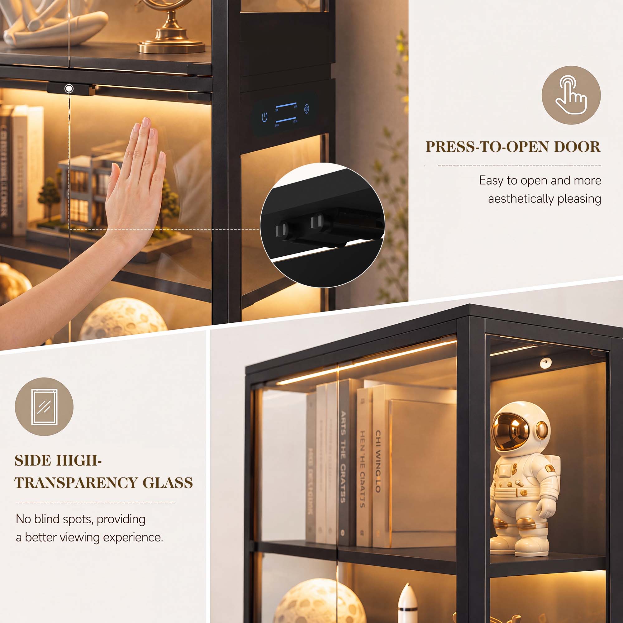 TCGBKAF 5‑Tier Display Cabinet - Home Office Living Room ulasan dan harga