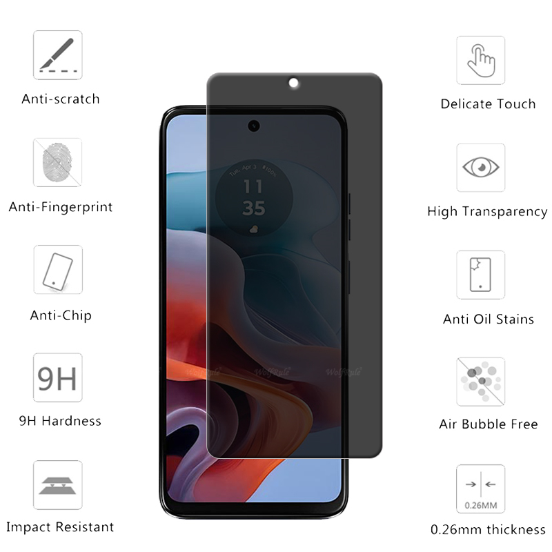 4Pcs For Moto G34 Glass Moto G - Monitor Privacy Screen ulasan dan harga