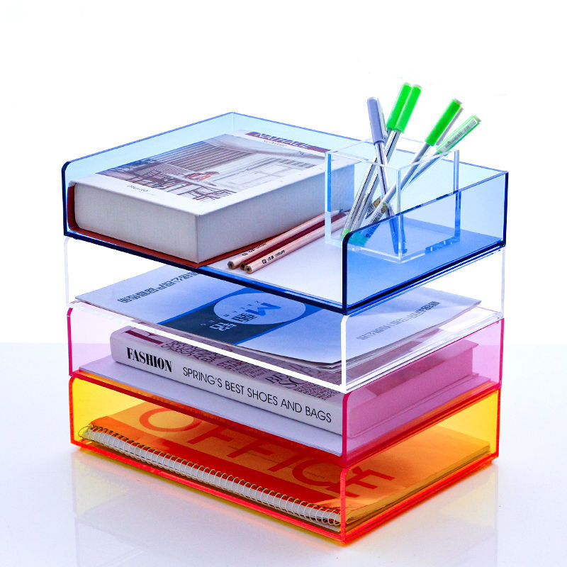Acrylic File Paper Organizer L - Letter Tray Desk ulasan dan harga