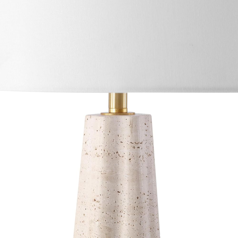 25-inch Travertine/White Table - Home Office Living Room ulasan dan harga