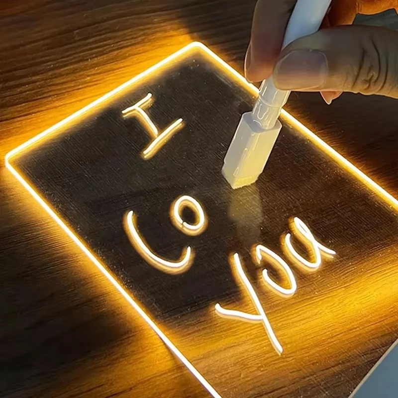 DIY Notepad LED Drawing Board  - Letter Tray Desk ulasan dan harga