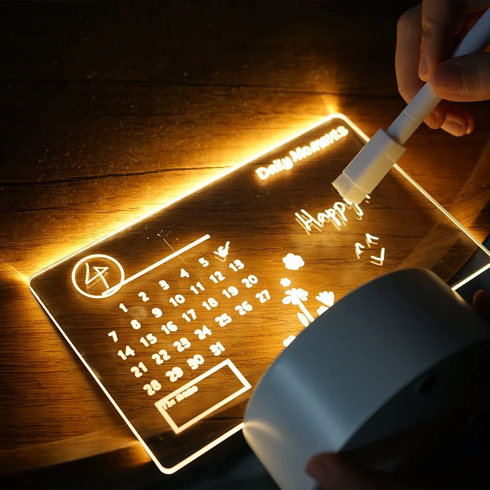 DIY Notepad LED Drawing Board  - Letter Tray Desk ulasan dan harga