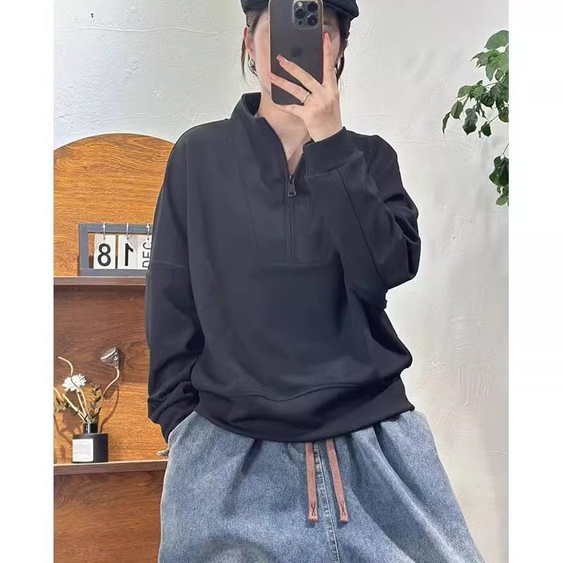 Autumn Winter Half Zipper Wome - Home Office 2024 ulasan dan harga