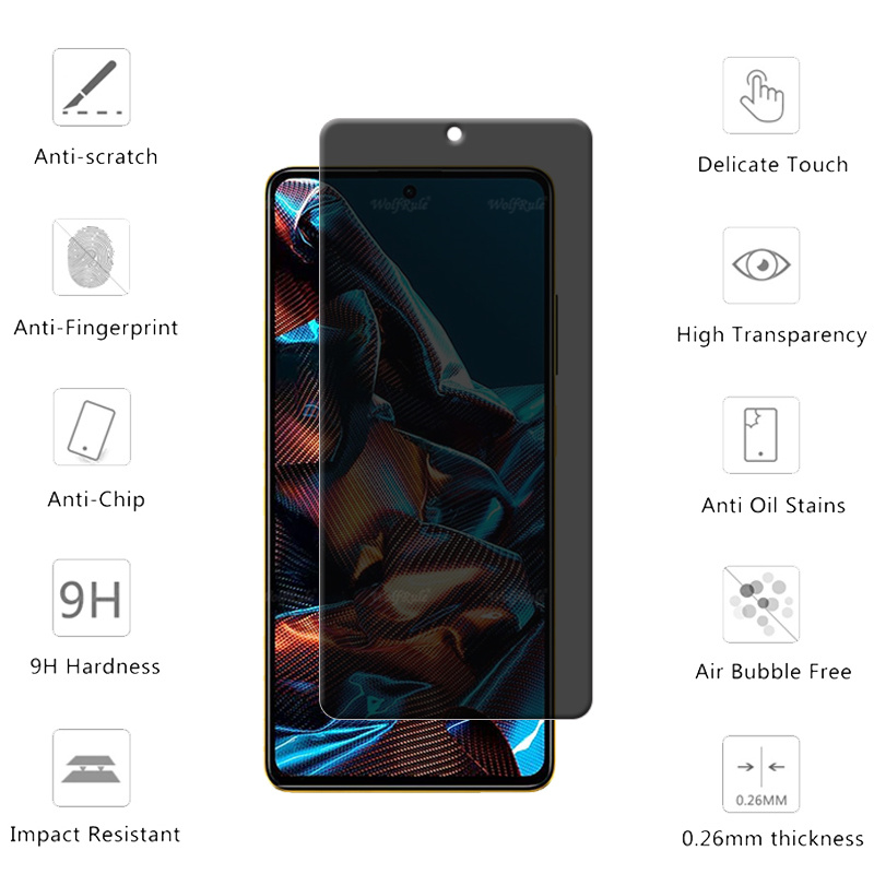 4Pcs For Poco X5 Pro Glass Xia - Monitor Privacy Screen ulasan dan harga