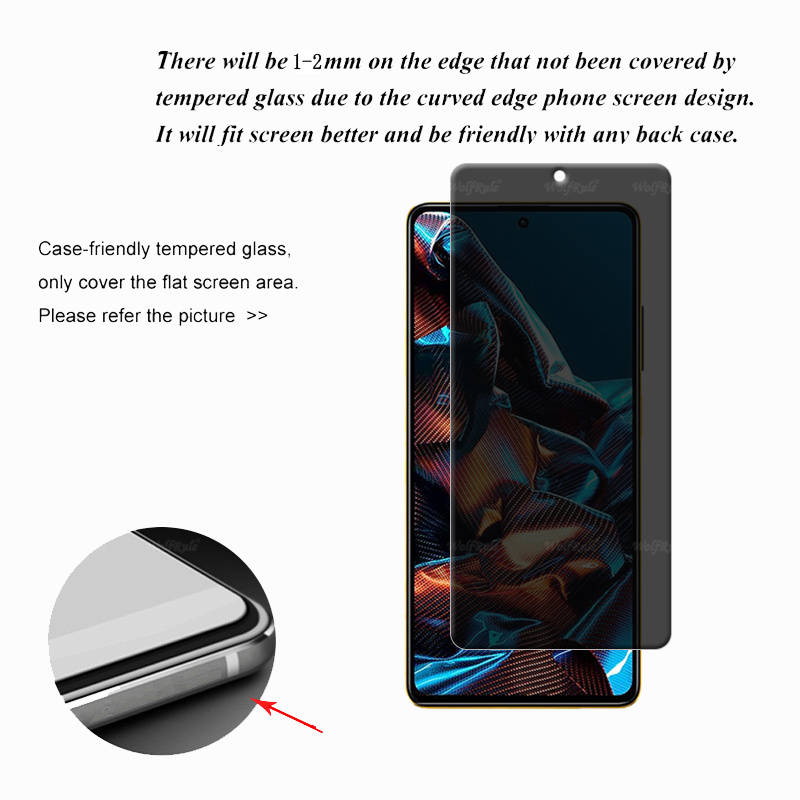 4Pcs For Poco X5 Pro Glass Xia - Monitor Privacy Screen ulasan dan harga