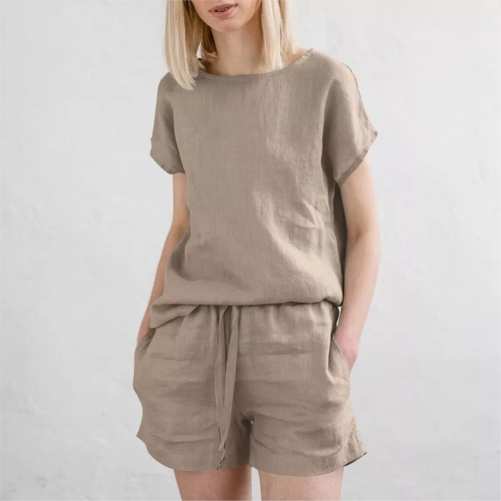 Casual Solid Color Short Sets  - Home Office 2024 ulasan dan harga