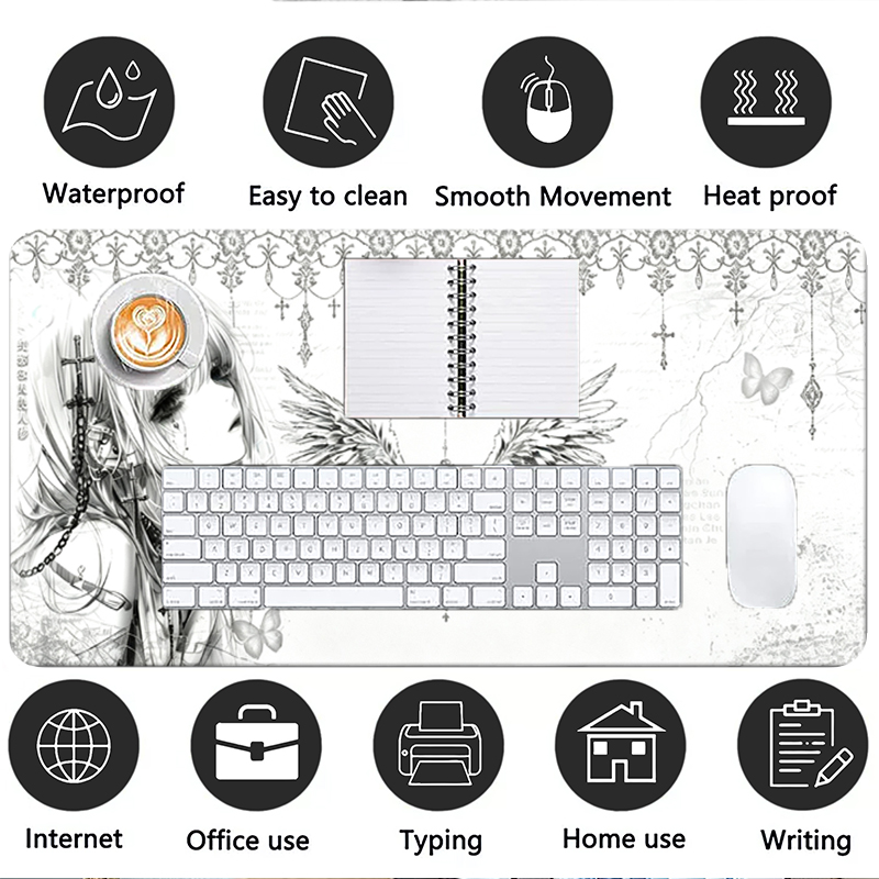 Leather Mousepad Black White A - Home Office Pc ulasan dan harga