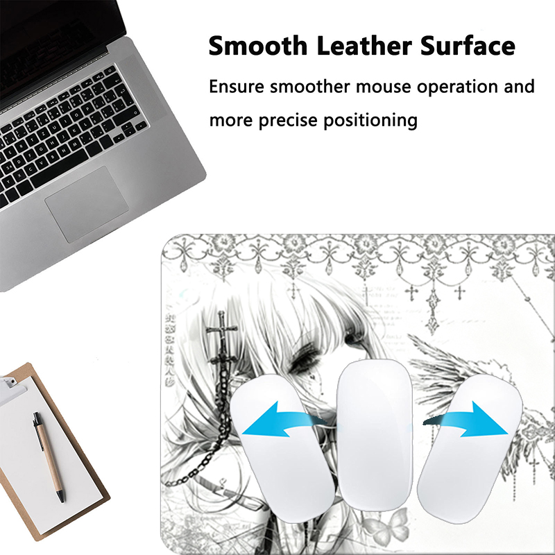 Leather Mousepad Black White A - Home Office Pc ulasan dan harga