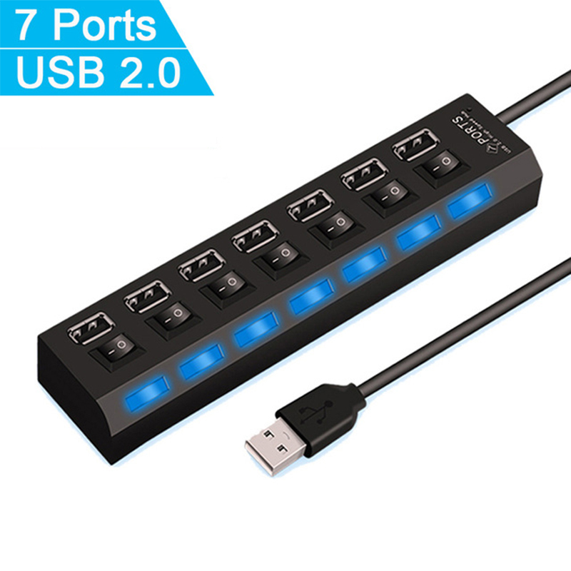 7 Port USB 2.0 Hub Splitter Fo - Home Office Pc ulasan dan harga
