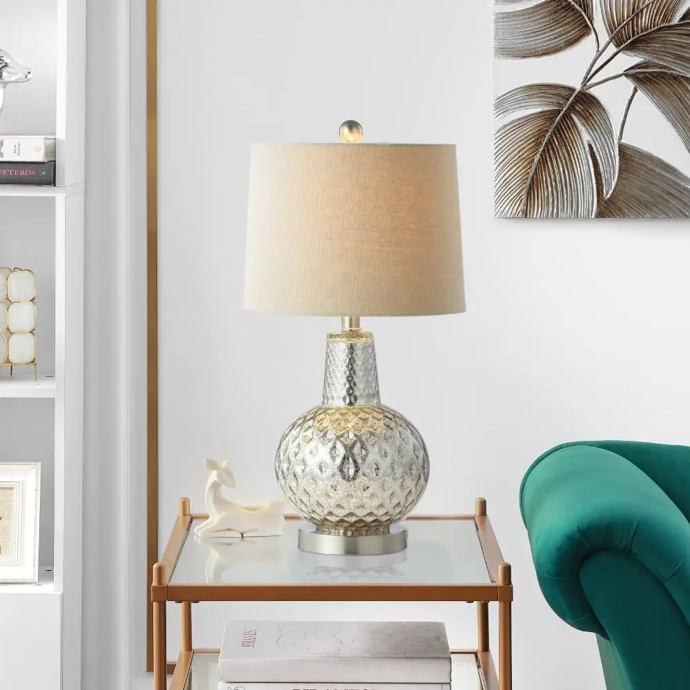 24-inch Silver/Ivory Shade LED - Home Office Living Room ulasan dan harga