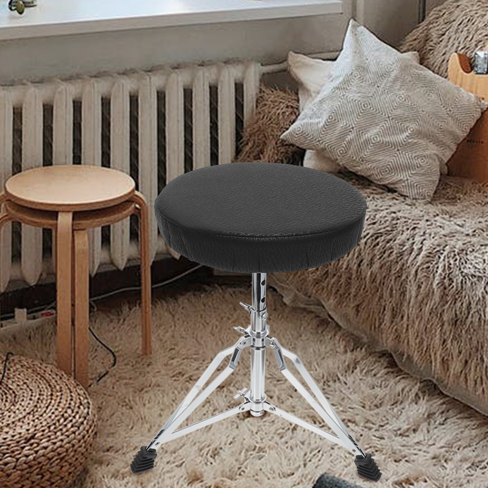 Super Round Stool Cover Black  - Home Office With Sofa ulasan dan harga